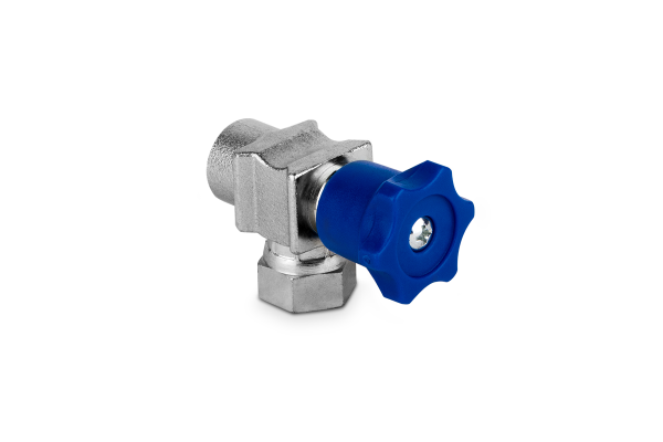 Zawór odcinający do manometru 1/4” F-F 90° EM9001B