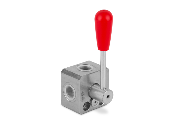 Zawór wysokociśnieniowy kulowy przełączający 3-drogowy centralnie otwarty 1/2” BSP 400Bar DEV3203O