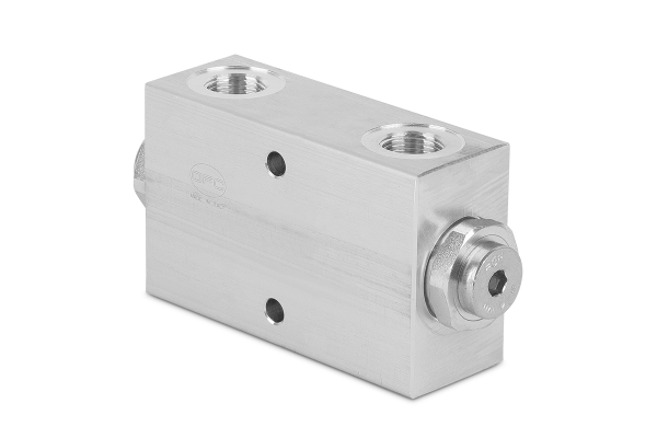 Zawór zwrotny sterowany bliźniaczy mocowany liniowo aluminium 1/2” BSP 35l./min. 260Bar otw.montaż. LVDL25