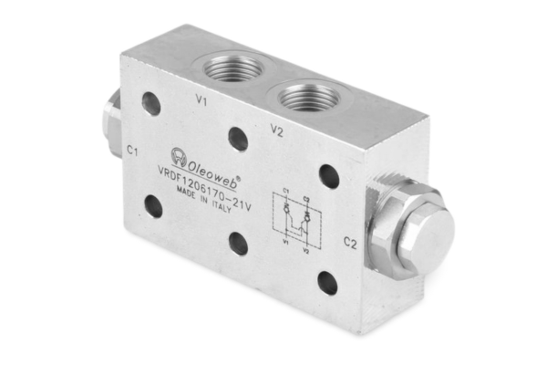 Zawór zwrotny sterowany bliźniaczy płytowy 1/2” BSP 50l./min. 350Bar stalowy VRDF1206170