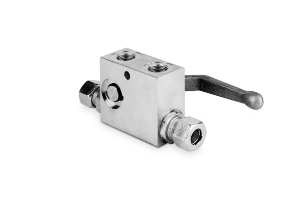 Zawór zwrotny sterowany pojedynczy+ by-pass - DIN2353 3/8" BSP D12 lewy 25l./min. 350 bar stal VRPSE015AL