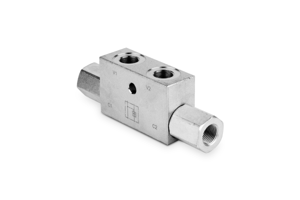 Zawór zwrotny sterowany pojedynczy 1/2" BSP 50l./min. 300 bar otw. montaż. LVST25