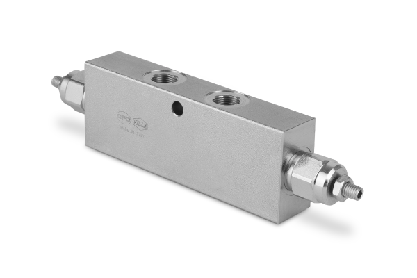 Zawór zwrotny sterowany przeciążeniowy bliźniaczy 1/2" 60l./min. 100-350 bar z linią hamulca 1/4" stal CBDLSF0330