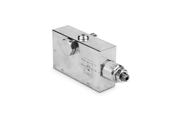 Zawór zwrotny sterowany przeciążeniowy pojedynczy 3/8" 40l./min. 30-210bar stal VBCB3801S CIL