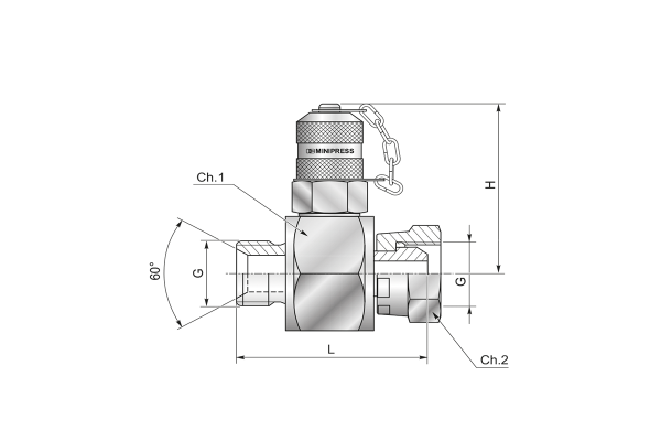Złącze pomiar. trójnikowe obrotowe zew-wew M16x2 / 1/4" zat. metal. S11914G00C