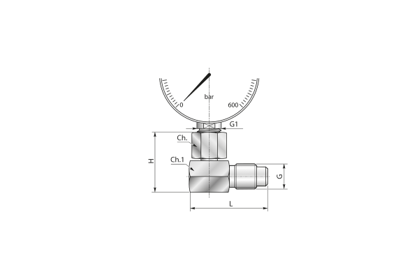 Złączka manometryczna kolankowa 90 obrotowa 1/4" BSP z wolnym przepływem 21140000
